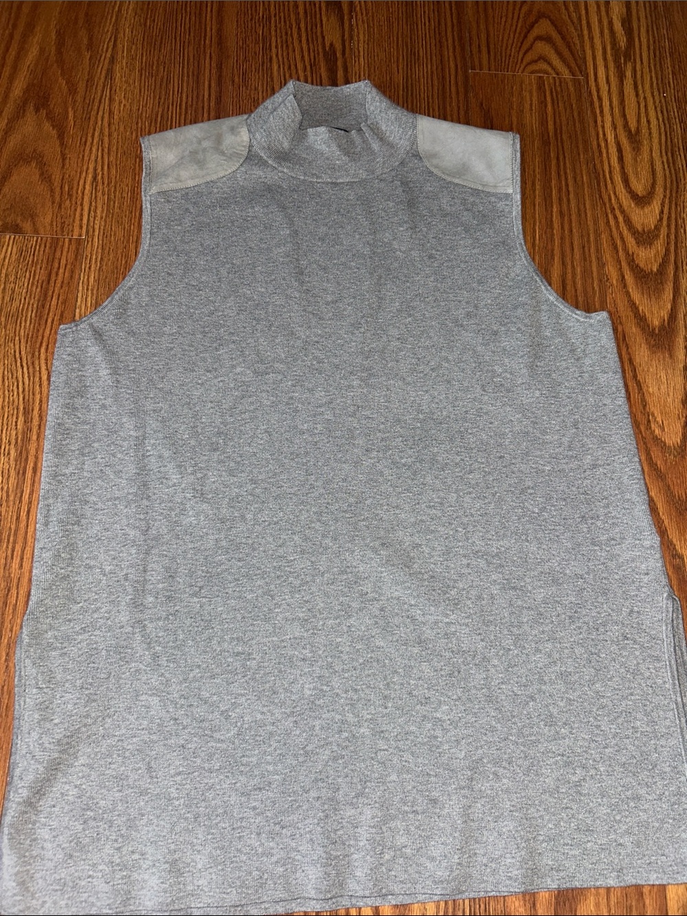 Polo Ralph Lauren Sweater Vest Womens XL Gray Nylon Mock Neck Sleeveless Knit